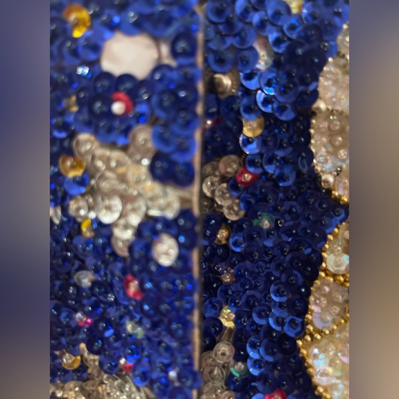 Vintage Sequin Christmas Vest Angels & Doves Holiday Religious BALI GEM Large - Picture 6 of 14